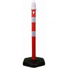 Słupek wygrodzeniowy U-12b | PCV, elastyczny, odblaskowy, czerwony